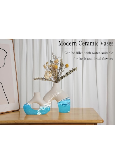 Modern Minimalist Bohem Dekor İçin 2'li Beyaz Seramik Vazo Seti, Pampa Çimi İçin Yuvarlak Mat Donut Vazolar - Oturma Odası, Yemek Masası, Ofis Yatak Odası Raf Dekoru Noel Günü Hediyeleri İçin Diğer Modern Minimalist Bohem Dekor İçin 2'li Beyaz Seramik Vazo Seti, Pampa Çimi İçin Yuvarlak Mat Donut Vazolar - Oturma Odası, Yemek Masası, Ofis Yatak Odası Raf Dekoru Noel Günü Hediyeleri İçin Diğer