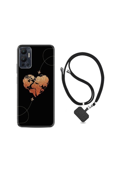 Infınıx Hot 12 Kılıf Ipli Boyun Askılı Desenli Silikon Plane Heart 1721