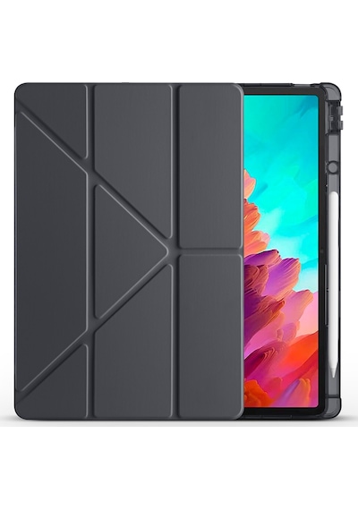 Lenovo Idea Tab Pro 12.7 Tb-373fu Kılıf Zore Tri Folding Kalem Bölmeli Standlı Kılıf Kapaklı Kılıf