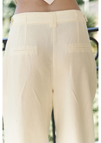 Mai Collection Mai Studios Co. Alidah Pileli Sarı Bol Paça Pantolon Sarı