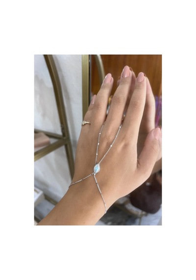 Mavi Taşlı Göz Model Şahmeran Gümüş