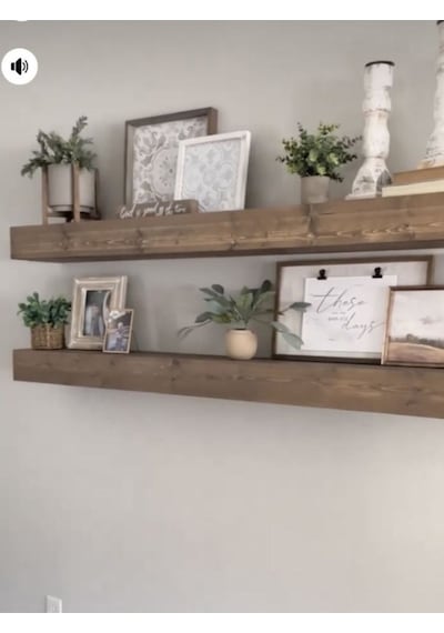 Dekoratif Doğal Ahşap 2 Li 80 X 10 X 4 Cm Gizli Aparatlı Raf Ahşap