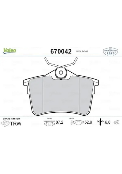 Audi A4 B6 Arka Fren Balatasi 2001-2005 Valeo 670042