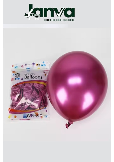 Büyük Boy 12 İnç Parlak Metalik Balon Parti Doğum Günü Gösteri 100 Adet Fuşya