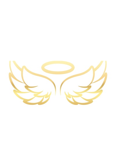Melek Kanatları Araba Sticker 17x17 Cm Gold