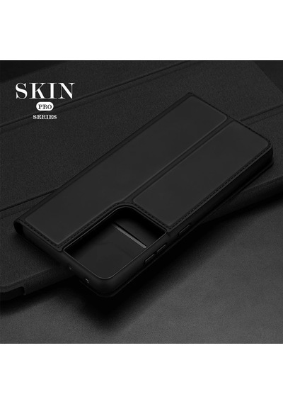 Dux Ducis Sm Samsung Samsung Galaxy Uyumlu S21 Ultra Kılıf Flip Cover Kılıf Skinpro Series- 5775 Siyah