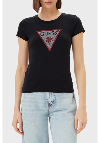 Guess Bayan T Shirt E5gı08 J1314 Jblk Siyah Siyah