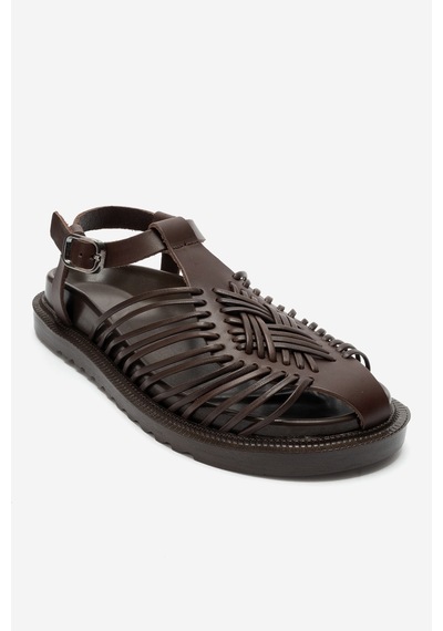 Luvi Shoes Thames Kahverengi Hakiki Deri Kadın Sandalet