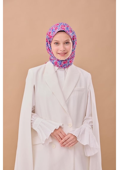 Silk Home Soft Eşarp 73091-06 Ekru, Çelik Mavi, Pembe, Mor
