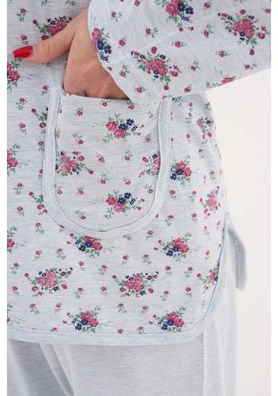 Mecit Pijama Mecit 6314 Mavi Kadın Büyük Beden Pijama Takımı Mavi
