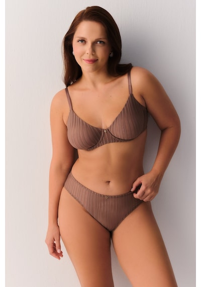 Suwen Stripe Basics Slip Külot Sw4029100 Vizon