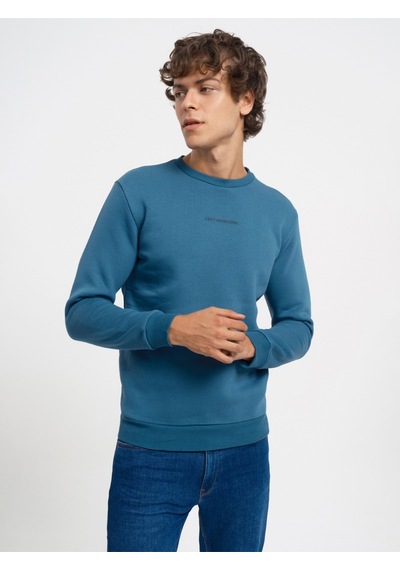 Regular Fit Erkek Sweatshirt Mavi