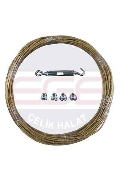 Çelik Çamaşır İpi Teli Seti Çamaşır Kurutmalık Pvc Kaplamalı Metal