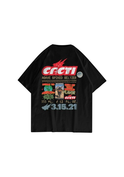 Flood Of Style Unisex Cacti Travis Scott Siyah Tshirt