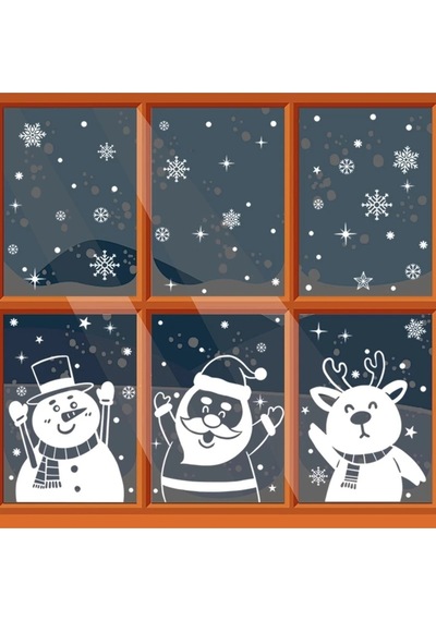 Noel Yeni Yıl Happy Christmas Yılbaşı Sevimli Geyik Noel Baba Sevimli Kardan Adam Sticker Seti