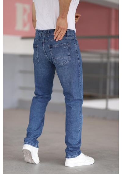 Bürke Premium Erkek Lacivert Renk Regular Fit Rahat Kesim Esnek Likralı Denim Jeans Kot Pantolon
