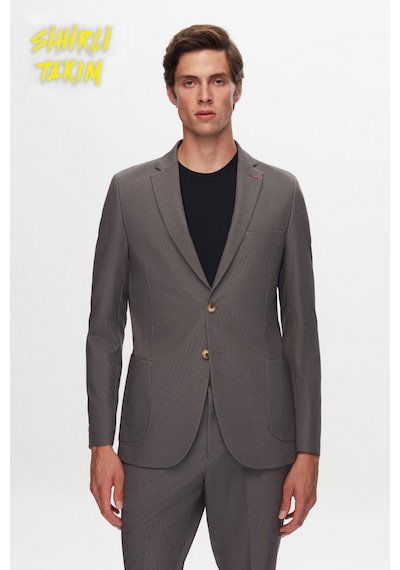 D's Damat Ds Damat Slim Fit Gri Baskılı Kırışmayan Sihirli Takim Elbise 1hc05ım09577m Gri