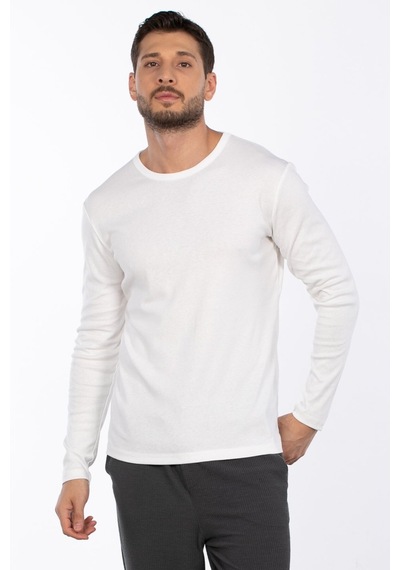 Barrels And Oıl Erkek Bisiklet Yaka Sweatshirt - Ekru Ekru