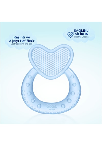 Wee Baby Kalpli Silikon Diş Kaşıyıcı Mavi