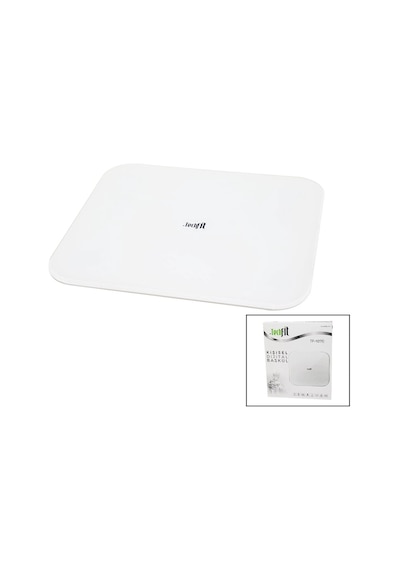 Gizli Ekran -soft Beyaz Cam Zemin Dijital Baskül Terazi 180kg Sensör -led Ekran -oda Tf-1070 5468