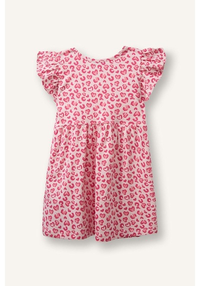 Defacto Desenli Askılı Elbise Kız Bebek H2176a526smpn364 Pembe-pn364