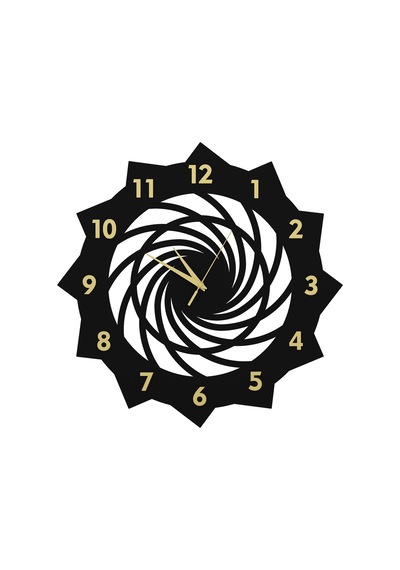 Grand Duvar Saati Siyah Gold Siyah - Gold