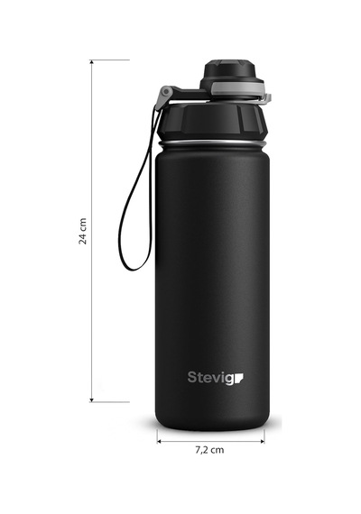 1 Hand Leak-proof Sızdırmaz Çelik Termos 500 Ml Black St-207 Diğer