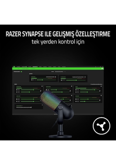 Razer Seiren V3 Chroma - Dokunarak Sessize Alma Özellikli Rgb Usb