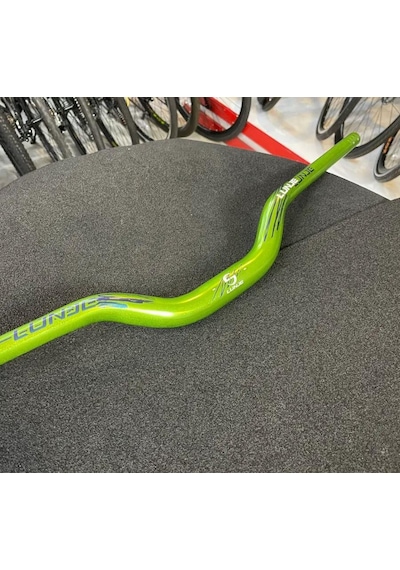Lunje 78 Cm 35 Rise Açılı Alüminyum 31,8mm Mtb Freeride Gidon Bisiklet Gidonu Direksiyonu Yeşil