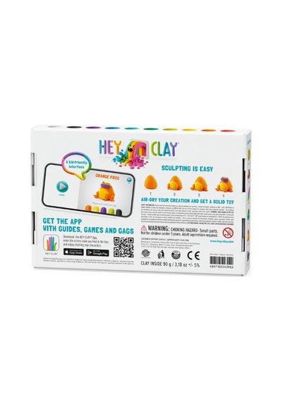 Hey Clay Yaratıcı Kil Seti - Tarantula, Turtle, Orange Frog