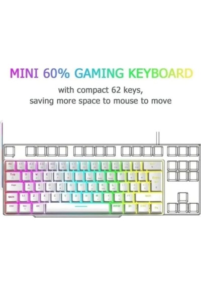 Miaxtreme Beyaz Bkb4 Rgb Kırmızı Switch Q Gaming Tam Mekanik Kablolu Oyuncu Klavyesi