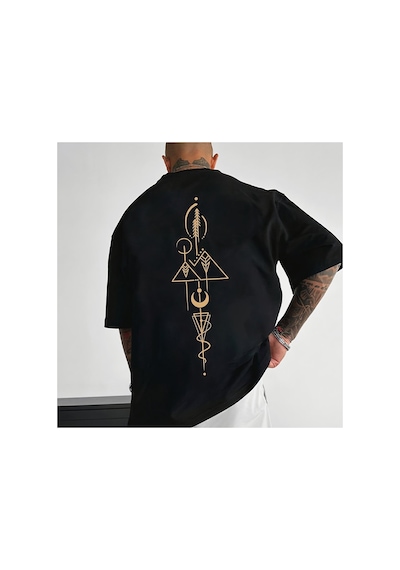 Caddemia Yaz Rahat Rahat Geniş Artı Boyutu Soyut Desen Baskılı Yuvarlak Boyun Kısa Ko Siyah 2XL Caddemia Yaz Rahat Rahat Geniş Artı Boyutu Soyut Desen Baskılı Yuvarlak Boyun Kısa Ko Siyah 2XL