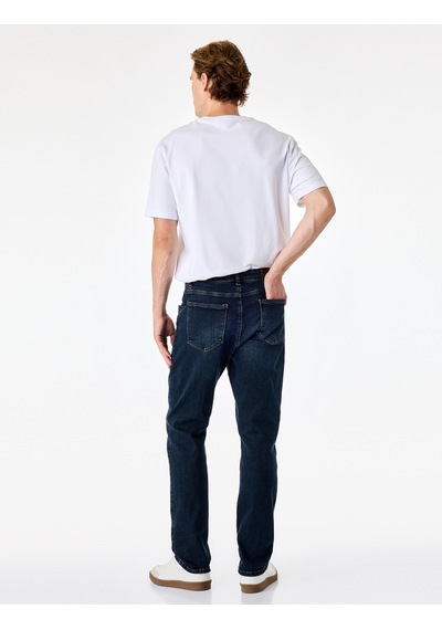 Koton Normal Bel Pamuklu Slim Fit Jean - Brad Jean Koyu İndigo 7wam40004nd