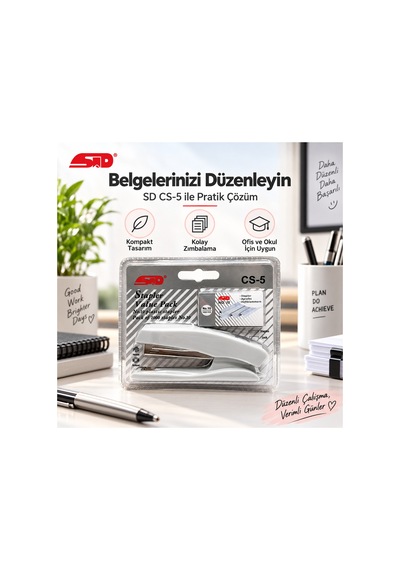 Sd Cs-5 Zımba Makinesi + No:10 Zımba Teli Seti