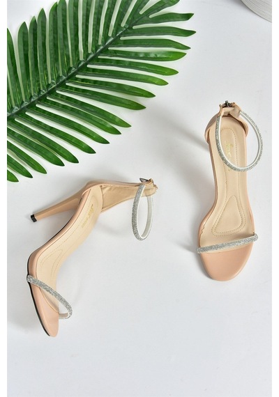 Fox Shoes Ten Tek Bant Taşlı Kadın Ayakkabı M251800009 Ten