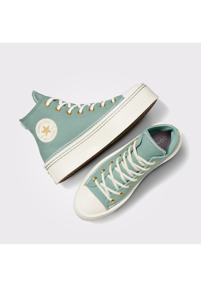 Converse Chuck Taylor All Star Lift Unisex Yeşil Platform Sneaker Düz A07547c Yeşil