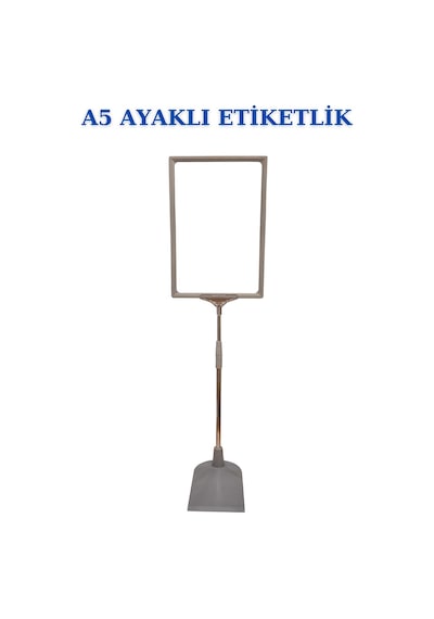 3 Adet Gri A5 Ayaklı Etiketlik Sepet Etiketi Çerçeveli Etiketlik Gri