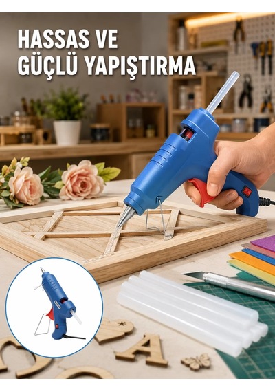 Sıcak Mum Tabancası 40w 5 Silikon Hediyeli Kolay Ve Hızlı Yapıştırma Yeni Nesil Mh-hs5643-7771