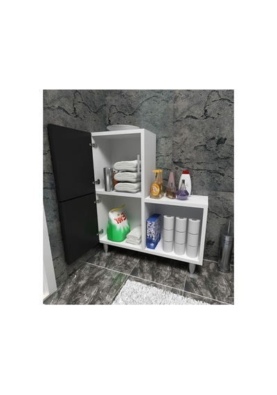 2 Kapaklı L Çok Amaçlı Banyo Dolabı Siyah Çok Renkli 2 Kapaklı L Çok Amaçlı Banyo Dolabı Siyah Çok Renkli