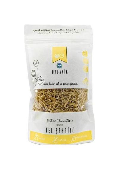 OG natural Organik Sütsüz Yumurtasız Sade Tel Şehriye 180 G