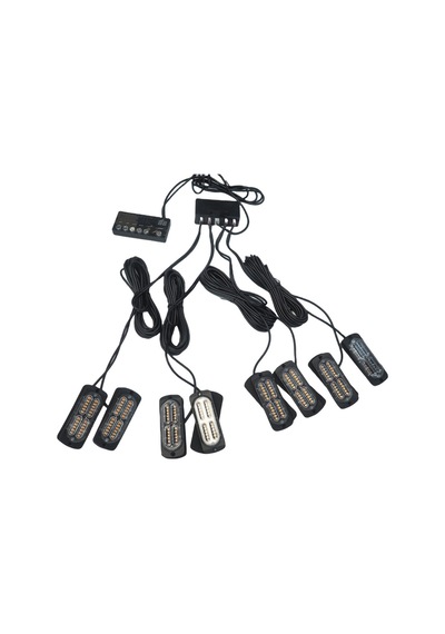 17 Fonksiyonlu Çakar Lamba 12-30v 24 Led 8 Adet Sarı Sarı Set / L