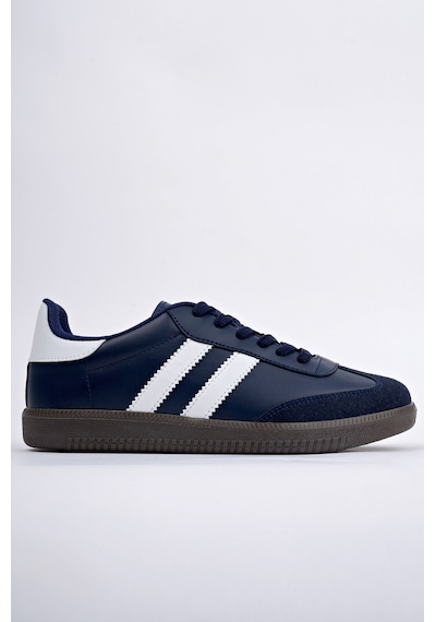 Muggo Gordon Unisex Ortopedik Günlük Garantili Bağcıklı Yürüyüş Koşu Sneaker Spor Ayakkabı Lacivert