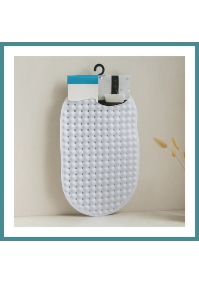 Trendexa Oval Kaydırmaz Banyo Paspası 63 Vantuzlu Plastik 34x65 Cm Mac Çok Renkli