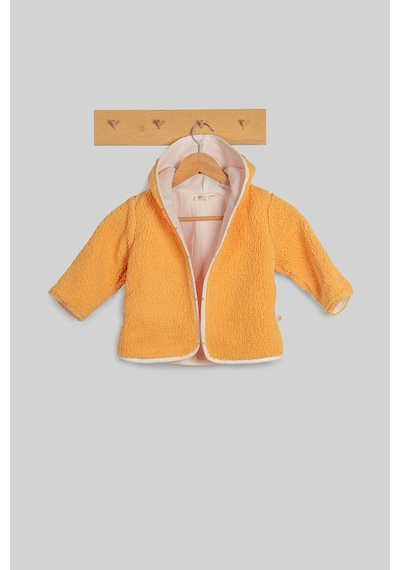 Luckka Heritage Puffy Astarlı Peluş Bebek Çocuk Ceket - Kopüşonlu Peluş Mont - Ztpufceket Turuncu