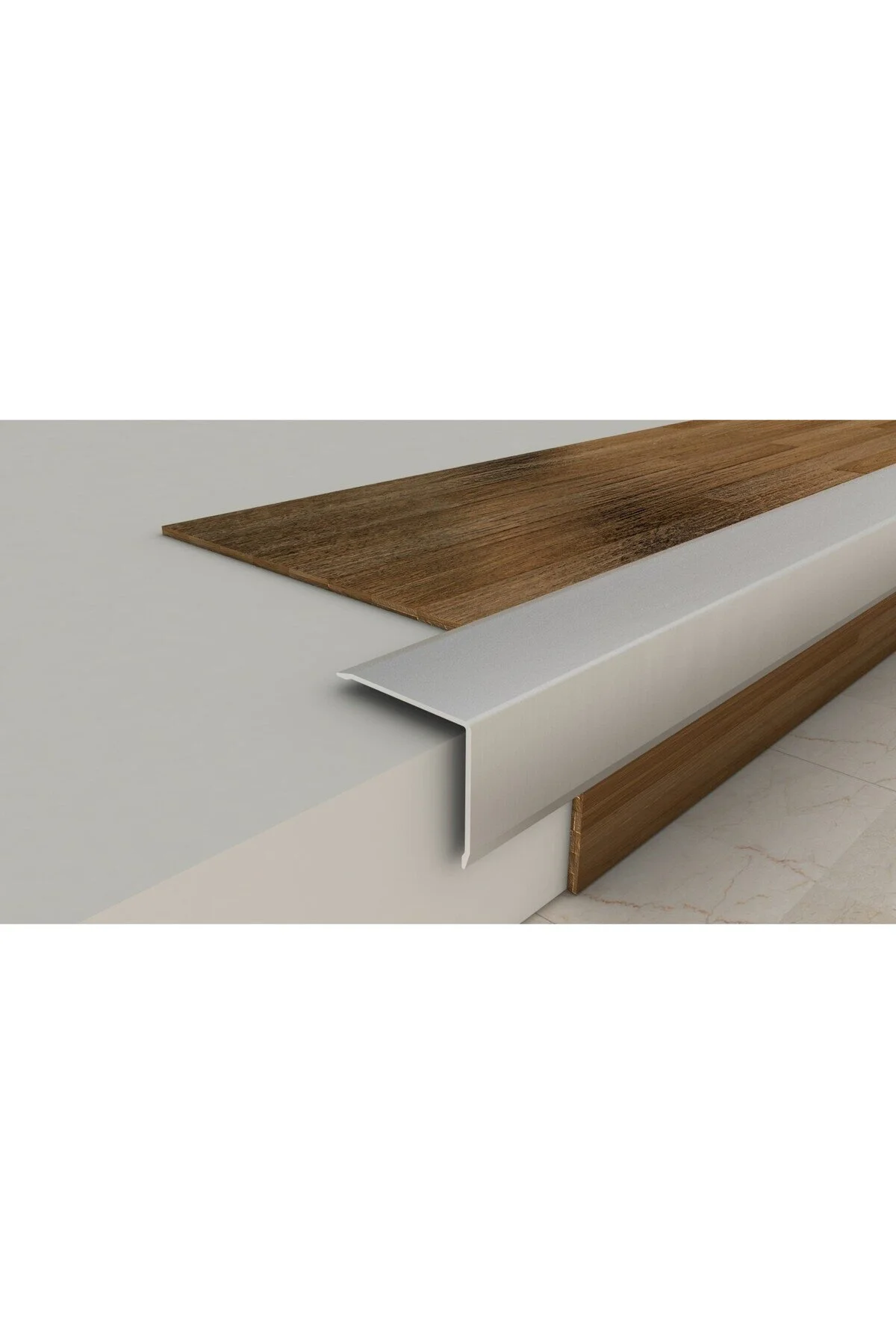 Metal Merdiven Basamak Profili Çıtası Köşebenti Pahlı Bitim Profili 3cm 3cm 2,7m -
