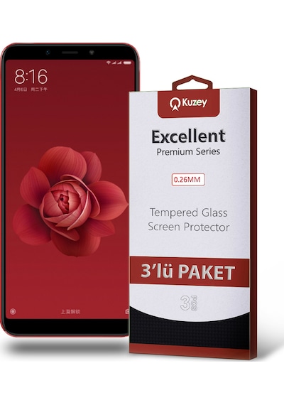 Xiaomi Mi 6x ile Uyumlu Kırılmaz Cam Ekran Koruyucu Ekonomik 3'lü Paket