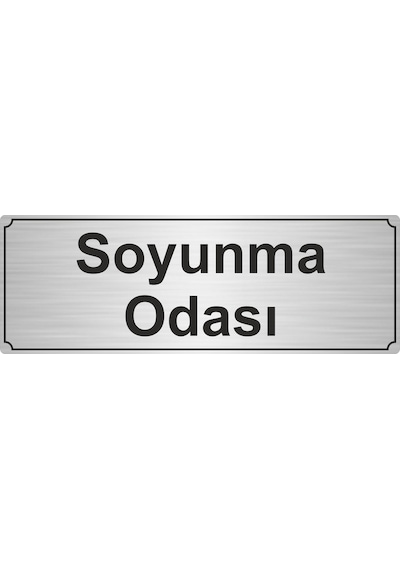 Soyunma Odası Odası Yönlendirme Levhası 5Cmx20Cm Gümüş Renk Metal