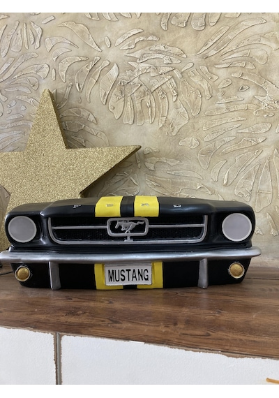 Işıklı Mustang Duvar Obje Araba Siyah Sarı 94386946