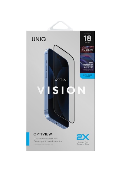 Apple iPhone Uyumlu 18 Pro Max Ekran Koruyucu Mavi Işık Filtreli Temperli Cam Antistatik Kaplama Kristal Netlik