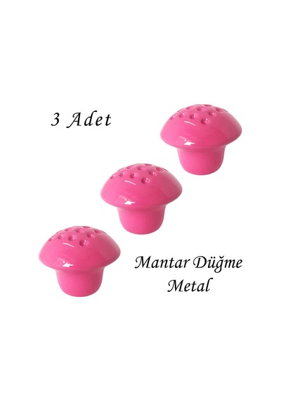 3 Adet Pembe Noktalı Mantar Düğme Kulp Çocuk Bebek Mobilya Çekmece Dolap Kapak Kulbu Metal Kulp Aksesuarları Vidalı